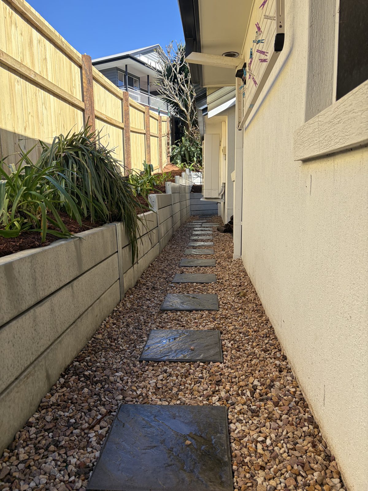Retaining Walls & New Timber Fence